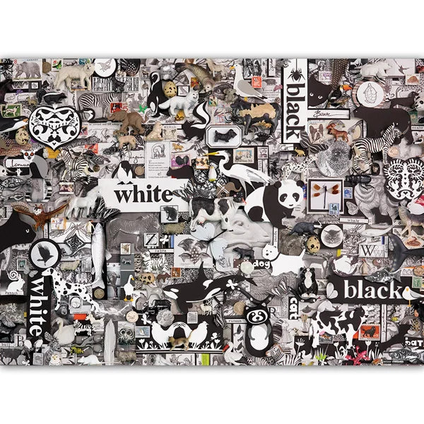 Black and White: Animals 1000 Piece Jigsaw Puzzle By Cobble Hill - Puzazzled