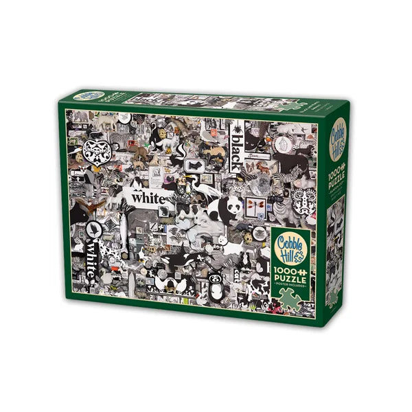 Black and White: Animals 1000 Piece Jigsaw Puzzle By Cobble Hill - Puzazzled