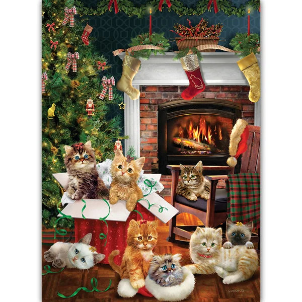 Christmas Kittens 1000 Piece Jigsaw Puzzle By Cobble Hill - Puzazzled