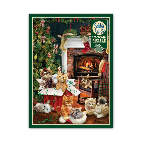 Christmas Kittens 1000 Piece Jigsaw Puzzle By Cobble Hill - Puzazzled