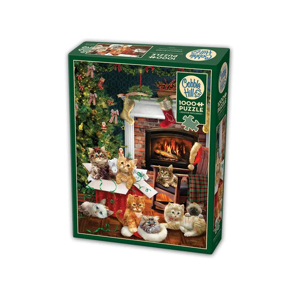 Christmas Kittens 1000 Piece Jigsaw Puzzle By Cobble Hill - Puzazzled