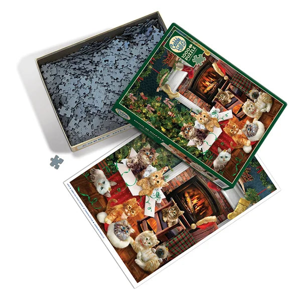 Christmas Kittens 1000 Piece Jigsaw Puzzle By Cobble Hill - Puzazzled