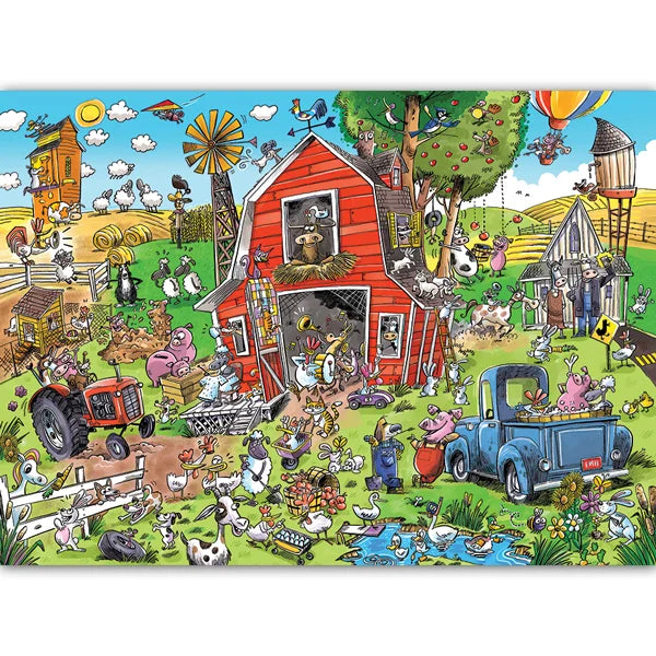DoodleTown: Farmyard Folly 1000 Piece Jigsaw Puzzle By Cobble Hill - Puzazzled