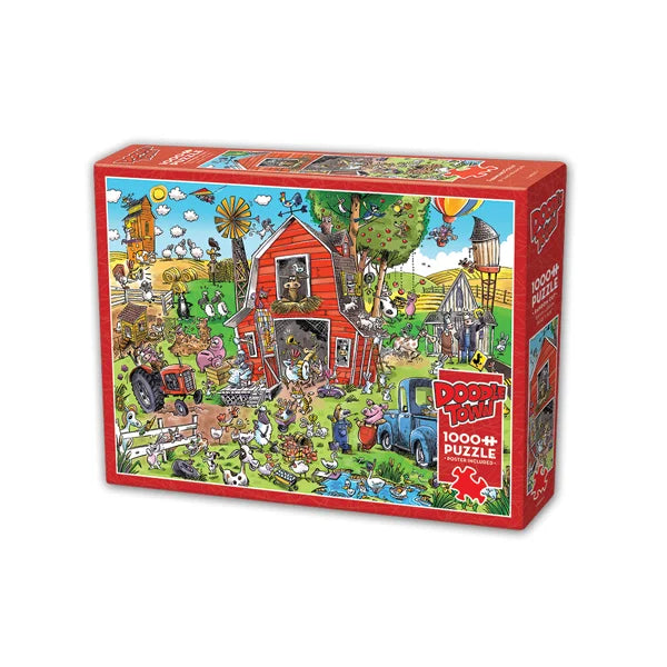 DoodleTown: Farmyard Folly 1000 Piece Jigsaw Puzzle By Cobble Hill - Puzazzled