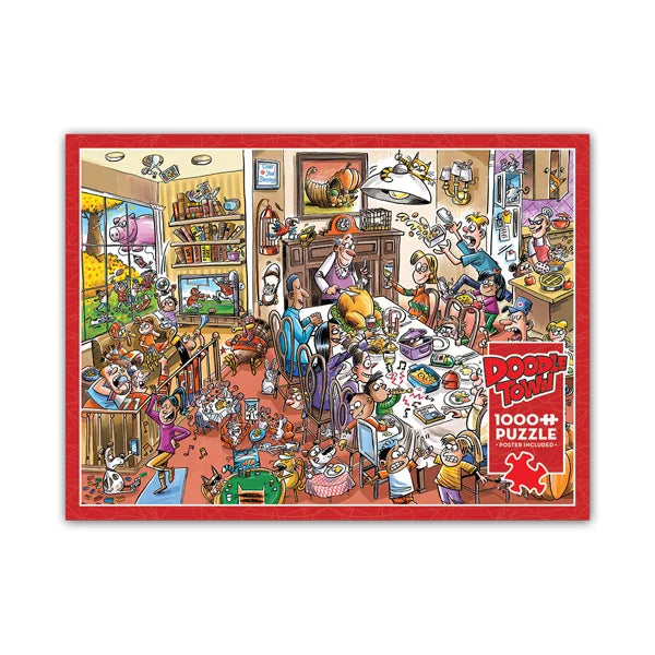 DoodleTown: Thanksgiving Togetherness 1000 Piece Jigsaw Puzzle By Cobble Hill - Puzazzled