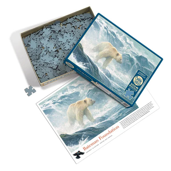 Salmon Watch Spirit Bear 500 Piece Jigsaw Puzzle By Cobble Hill - Puzazzled