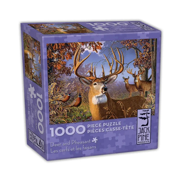 Deer and Pheasant - 1000 Piece Jigsaw Puzzle by Jack Pine - Puzazzled