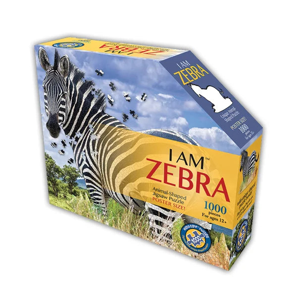 I AM Zebra - 1000 Piece Jigsaw Puzzle by Madd Capp Games - Puzazzled