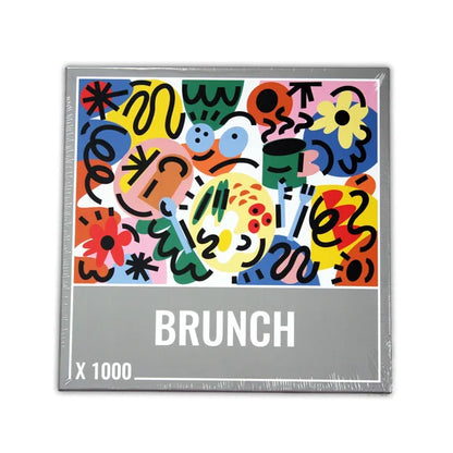 Front view of the 'Brunch' jigsaw puzzle box by Cloudberries Puzzle