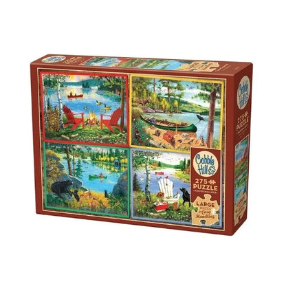 Cobble Hill puzzle box with scenic images of the lake