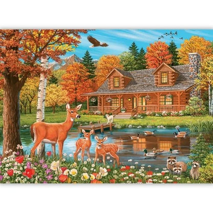 Cottage Pond 350 Piece Puzzle By Cobble Hill Puzzles