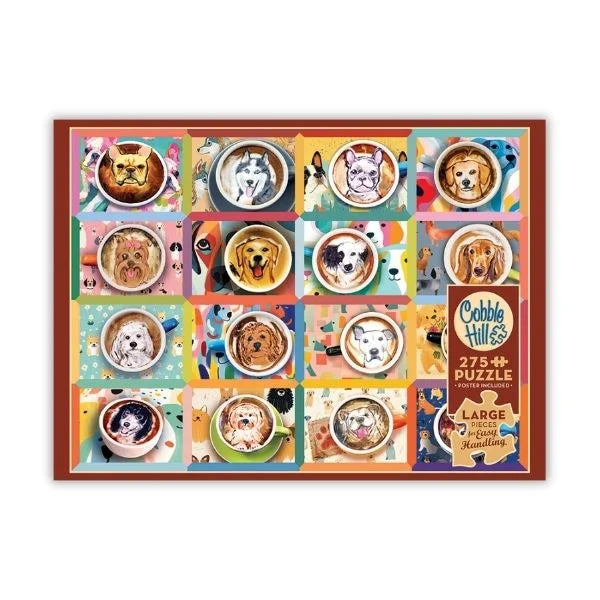 Cobble Hill puzzle box with dog illustrations