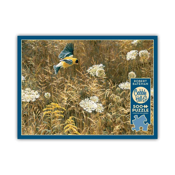 Queen Anne's Lace and American Goldfinch 500 Piece Jigsaw Puzzle By Cobble Hill - Puzazzled