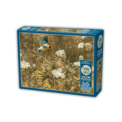 Queen Anne's Lace and American Goldfinch 500 Piece Jigsaw Puzzle By Cobble Hill - Puzazzled