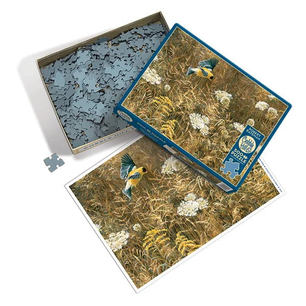 Queen Anne's Lace and American Goldfinch 500 Piece Jigsaw Puzzle By Cobble Hill - Puzazzled