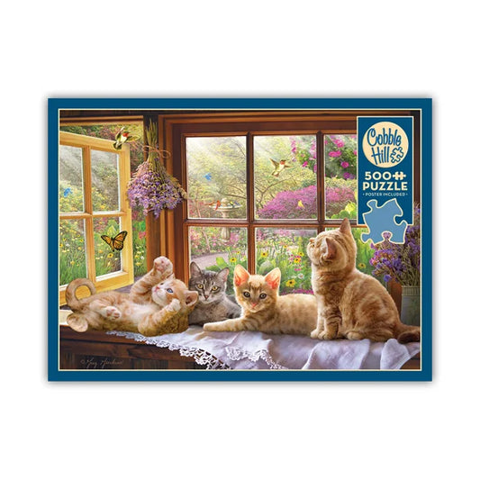 Front view of the Cobble Hill Sunbeam 500 Piece Jigsaw Puzzle Box