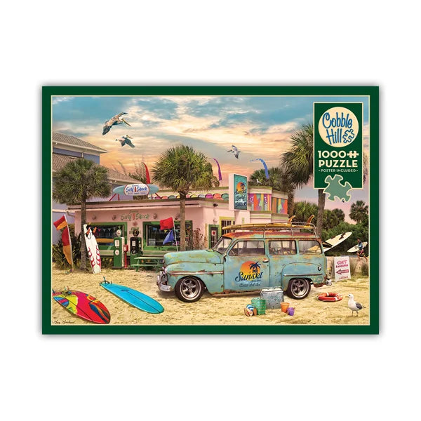 Front view of the Cobble Hill Surf Shack 1000 Piece Jigsaw Puzzle Box