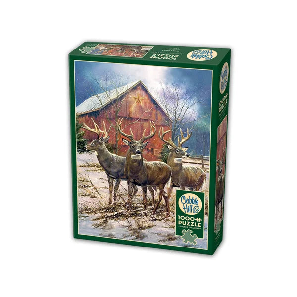 Side view of the 'Three Kings' jigsaw puzzle box by Cobblehill Puzzles