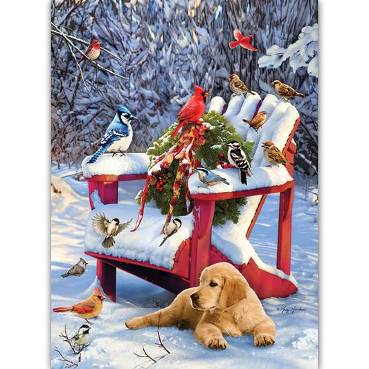 Complete image of the Cobble Hill Warm Winter's Day 1000 Piece Jigsaw Puzzle Box