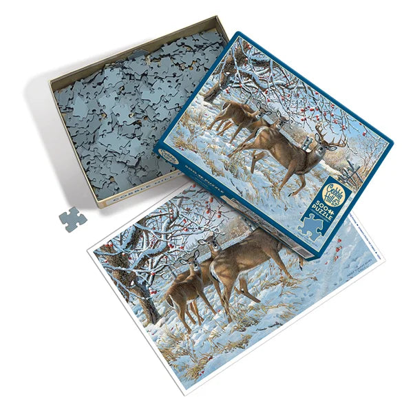 Winter Deer 500 Piece Jigsaw Puzzle By Cobble Hill - Puzazzled