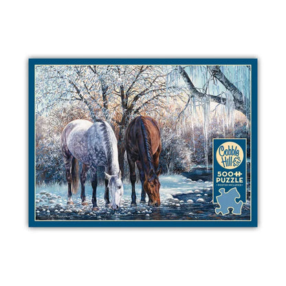 Front view of the 'Winter's Beauty' jigsaw puzzle box by Cobblehill Puzzles