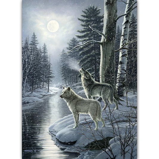 Wolves by Moonlight 1000 Piece Jigsaw Puzzle By Cobble Hill - Puzazzled