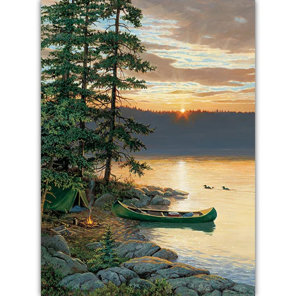 Complete image of the 'Canoe Lake' jigsaw puzzle by Jack Pine Puzzles