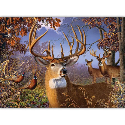  Complete image of the 'Deer and Pheasant' jigsaw puzzle by Jack Pine Puzzles