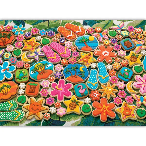Complete image of the 'Tropical Cookies' jigsaw puzzle by Jack Pine Puzzles