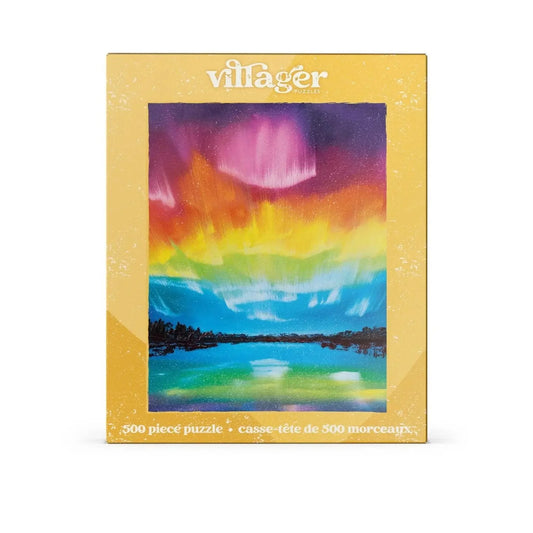 Rainbow Northern Lights 500 Piece Puzzle by Villager Puzzles
