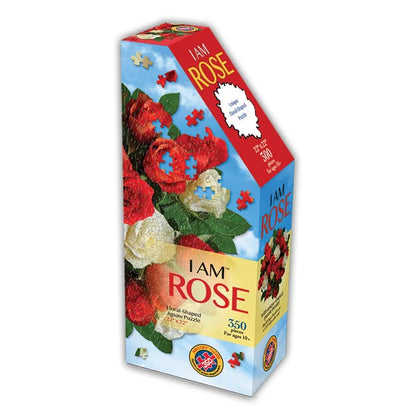Front view of the 'I AM Rose' jigsaw puzzle box by Madd Capp Puzzles